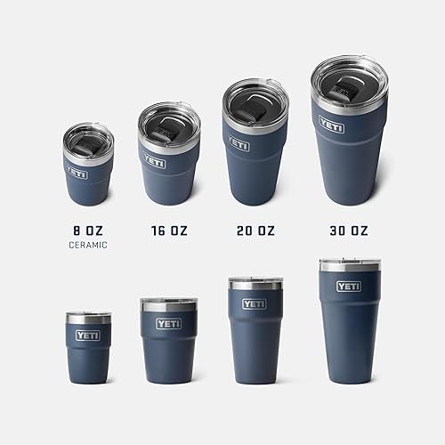 YETI RAMBLER 8OZ INSULATED COFFEE MUG WITH LID - STAINLESS STEEL, STACKABLE, DISHWASHER SAFE