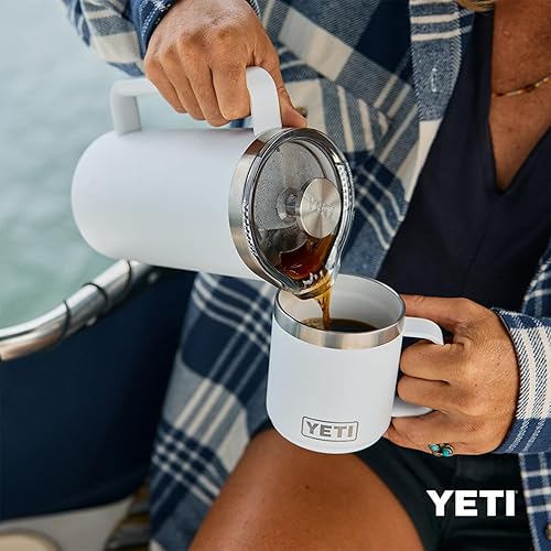 YETI RAMBLER 10 OZ STACKABLE CERAMIC LINED MUG, VACUUM INSULATED STAINLESS STEEL, MAGSLIDER LID - RE