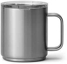 YETI RAMBLER 10 OZ STACKABLE CERAMIC LINED STAINLESS STEEL MUG WITH VACUUM INSULATED MAGSLIDER LID