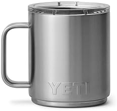 YETI RAMBLER 10 OZ STACKABLE CERAMIC LINED STAINLESS STEEL MUG WITH VACUUM INSULATED MAGSLIDER LID