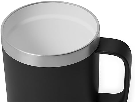 YETI RAMBLER 10 OZ BLACK STACKABLE CERAMIC LINED STAINLESS STEEL MUG WITH VACUUM INSULATION