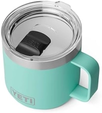 YETI RAMBLER 14 OZ SEAFOAM CERAMIC LINED STACKABLE STAINLESS STEEL MUG WITH MAGSLIDER LID