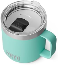YETI RAMBLER 14 OZ SEAFOAM CERAMIC LINED STACKABLE STAINLESS STEEL MUG WITH MAGSLIDER LID