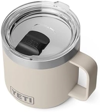 YETI RAMBLER 14 OZ STACKABLE CERAMIC LINED STAINLESS STEEL MUG WITH MAGSLIDER LID, CAPE TAUPE