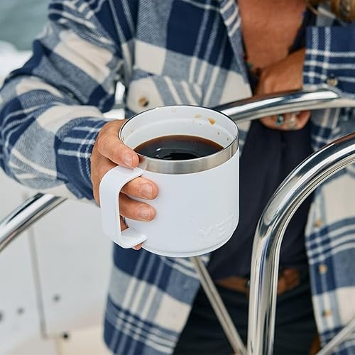 YETI RAMBLER 14 OZ STACKABLE CERAMIC LINED STAINLESS STEEL MUG WITH MAGSLIDER LID, CAPE TAUPE