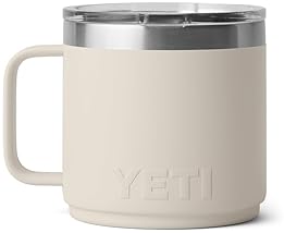 YETI RAMBLER 14 OZ STACKABLE CERAMIC LINED STAINLESS STEEL MUG WITH MAGSLIDER LID, CAPE TAUPE
