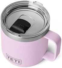 YETI RAMBLER 14 OZ CERAMIC LINED STACKABLE STAINLESS STEEL MUG WITH MAGSLIDER LID, CHERRY BLOSSOM