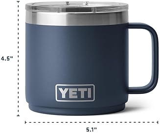 YETI RAMBLER 14 OZ CERAMIC LINED STACKABLE STAINLESS STEEL MUG WITH MAGSLIDER LID, CHERRY BLOSSOM