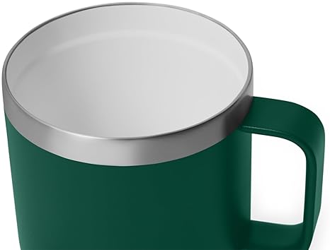 YETI RAMBLER 14 OZ STACKABLE CERAMIC LINED MUG, VACUUM INSULATED STAINLESS STEEL, BLACK FOREST GREEN