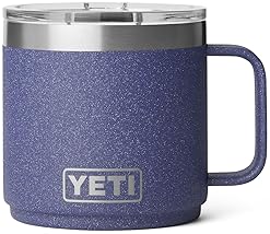 YETI RAMBLER 14 OZ CERAMIC LINED STACKABLE STAINLESS STEEL MUG WITH VACUUM INSULATION MAGSLIDER LID