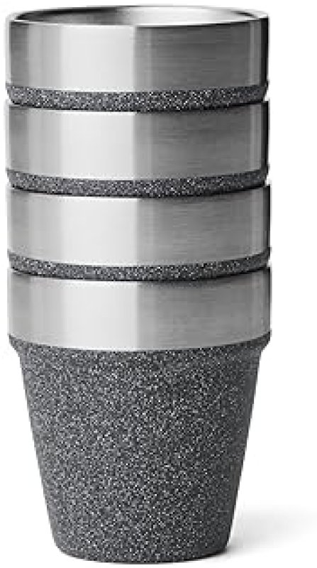 YETI SHOT GLASS SET OF 4 WITH DURABLE CARRYING CASE PREMIUM STAINLESS STEEL DRINKWARE