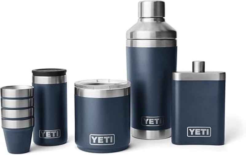 YETI SHOT GLASS SET OF 4 WITH DURABLE CARRYING CASE PREMIUM STAINLESS STEEL DRINKWARE
