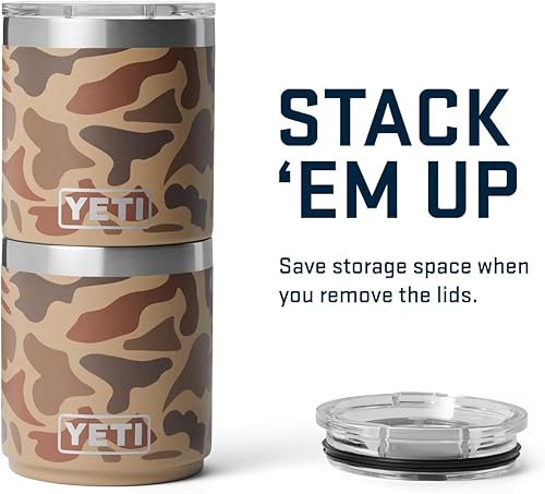 YETI RAMBLER 10 OZ STACKABLE LOWBALL 2.0 VACUUM INSULATED STAINLESS STEEL MUG WITH MAGSLIDER LID WET
