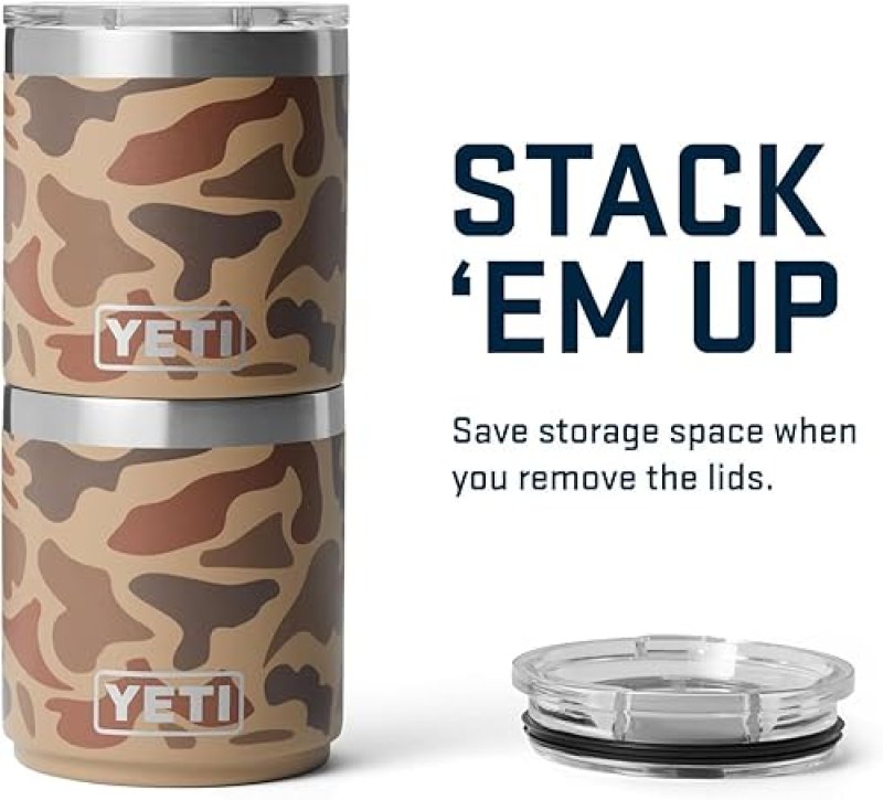 YETI RAMBLER 10 OZ STACKABLE LOWBALL 2.0 VACUUM INSULATED STAINLESS STEEL MUG WITH MAGSLIDER LID WET