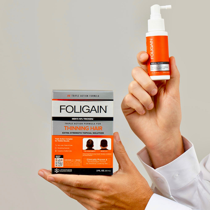 FOLIGAIN TRIPLE ACTION COMPLETE FORMULA FOR THINNING HAIR FOR MEN 10% TRIOXIDIL®