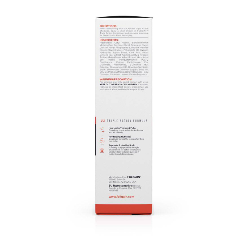 FOLIGAIN TRIPLE ACTION CONDITIONER FOR THINNING HAIR FOR MEN WITH 2% TRIOXIDIL®