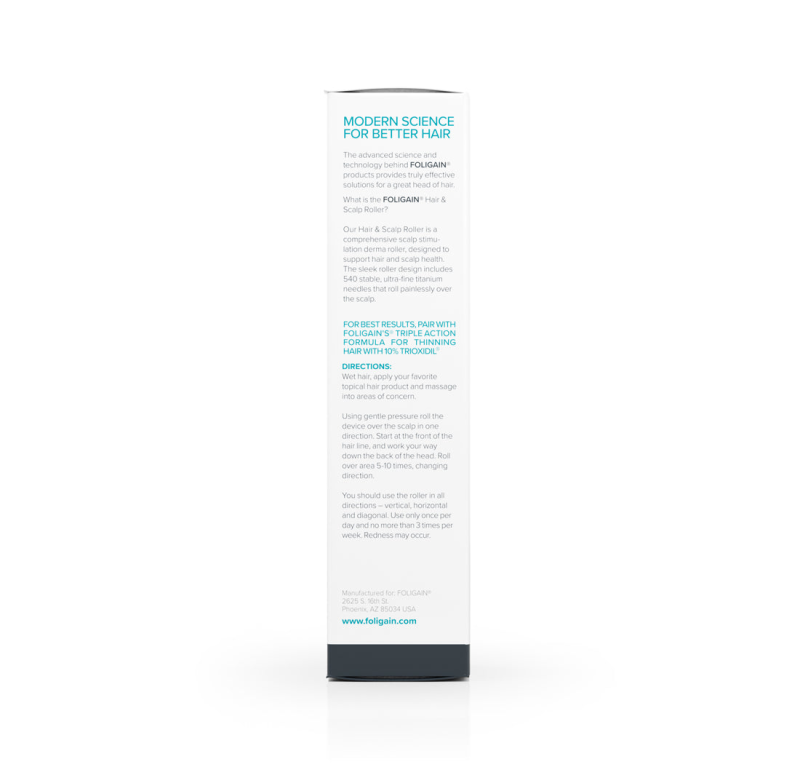 FOLIGAIN HAIR & SCALP ROLLER WITH 540 TITANIUM 0.25 MM NEEDLES