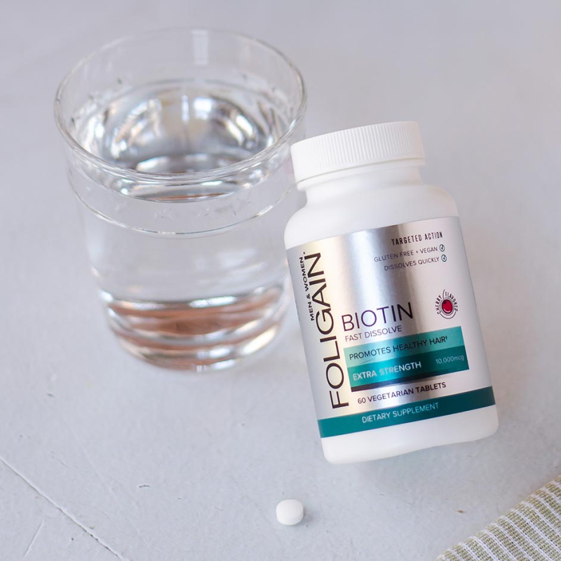 FOLIGAIN BIOTIN SUPPLEMENT FOR HEALTHIER-LOOKING HAIR (FAST DISSOLVE) 60 TABLETS