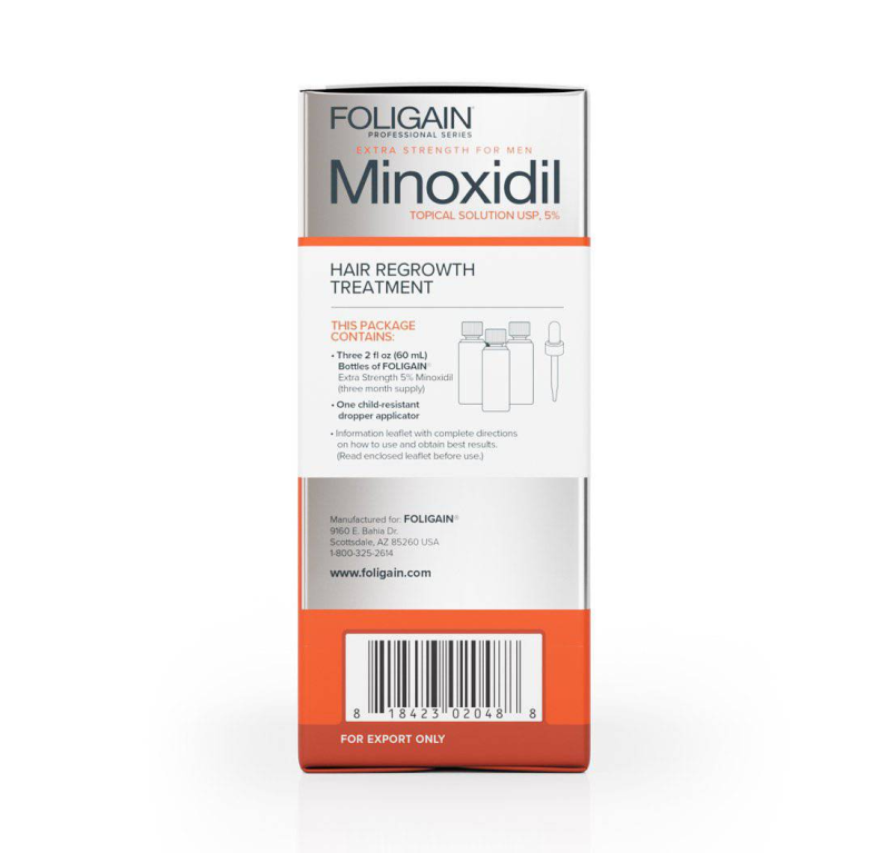 FOLIGAIN MINOXIDIL 5% HAIR REGROWTH TREATMENT FOR MEN 6 MONTH SUPPLY