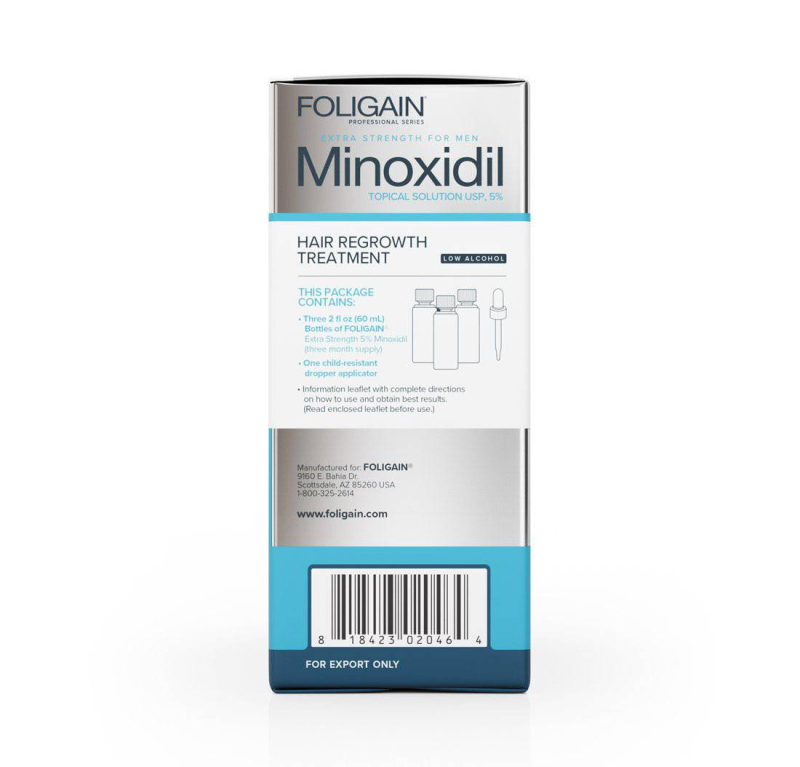 FOLIGAIN LOW ALCOHOL MINOXIDIL 5% HAIR REGROWTH TREATMENT FOR MEN 3 MONTH SUPPLY