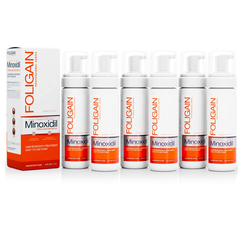 FOLIGAIN MINOXIDIL 5% HAIR REGROWTH FOAM FOR MEN 6 MONTH SUPPLY