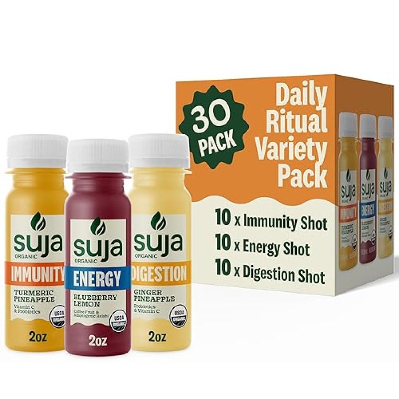 SUJA ORGANIC DAILY RITUAL SHOTS 30CT VARIETY PACK IMMUNITY, ENERGY DIGESTION BOOSTERS