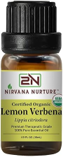 NIRVANA NURTURE LEMON VERBENA ESSENTIAL OIL USDA ORGANIC 100 PURE NATURAL PREMIUM GRADE UNDILUTED