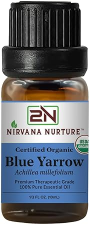 NIRVANA NURTURE BLUE YARROW ESSENTIAL OIL USDA ORGANIC, 100 PURE NATURAL PREMIUM GRADE, UNDILUTED