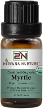 NIRVANA NURTURE USDA ORGANIC MYRTLE ESSENTIAL OIL - 100 PURE, NATURAL, PREMIUM GRADE, UNDILUTED