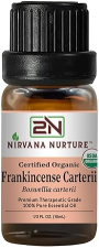 NIRVANA NURTURE USDA ORGANIC FRANKINCENSE CARTERII ESSENTIAL OIL 100 PURE, NATURAL, PREMIUM GRADE, UNDILUTED