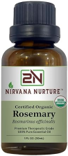 NIRVANA NURTURE USDA ORGANIC ROSEMARY ESSENTIAL OIL 100 PURE, NATURAL, PREMIUM GRADE, UNDILUTED