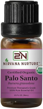 NIRVANA NURTURE PALO SANTO ESSENTIAL OIL USDA ORGANIC 100 PURE NATURAL PREMIUM GRADE UNDILUTED
