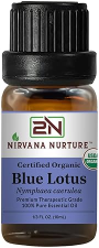 NIRVANA NURTURE BLUE LOTUS ESSENTIAL OIL USDA ORGANIC 100 PURE NATURAL PREMIUM UNDILUTED EXTRACT