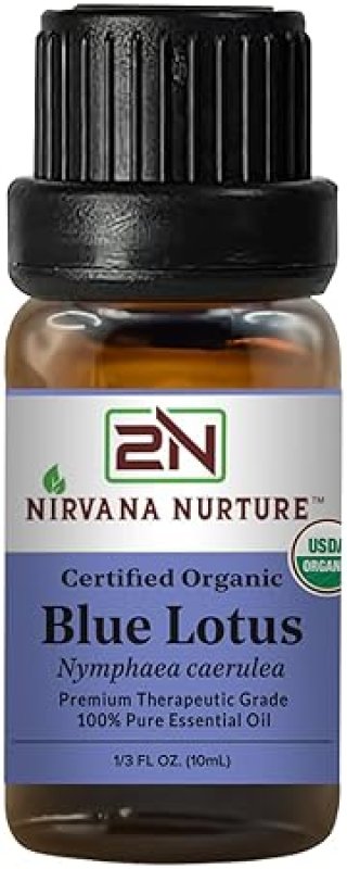 NIRVANA NURTURE BLUE LOTUS ESSENTIAL OIL USDA ORGANIC 100 PURE NATURAL PREMIUM UNDILUTED EXTRACT