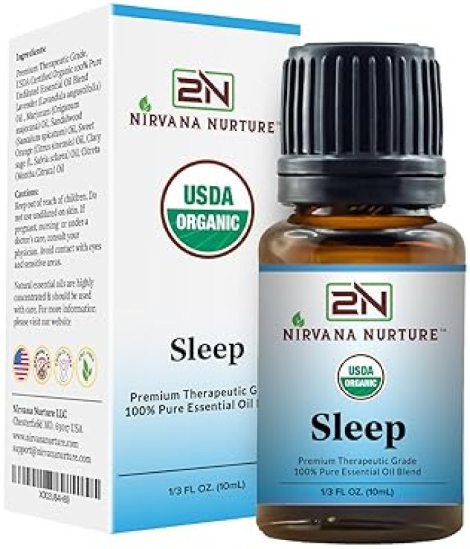 NIRVANA NURTURE USDA ORGANIC SLEEP BLEND 100 PURE, PREMIUM AROMATHERAPY FOR CALM RELAXATION