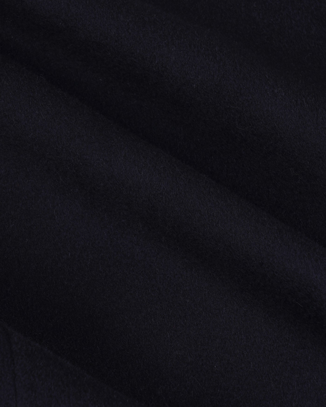 SPORTY&RICH SIGNATURE LOGO WOOL OVERCOAT - BLACK