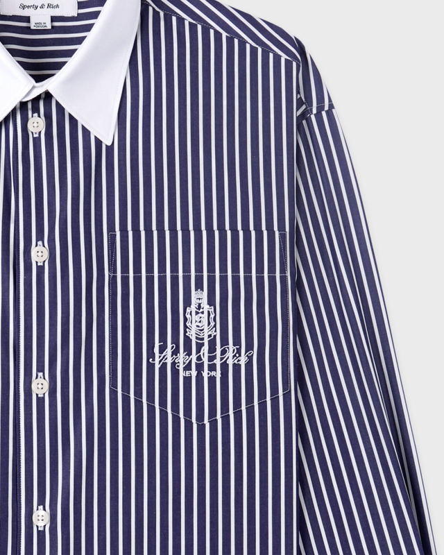 SPORTY&RICH VENDOME OVERSIZED SHIRT - BLUE STRIPED