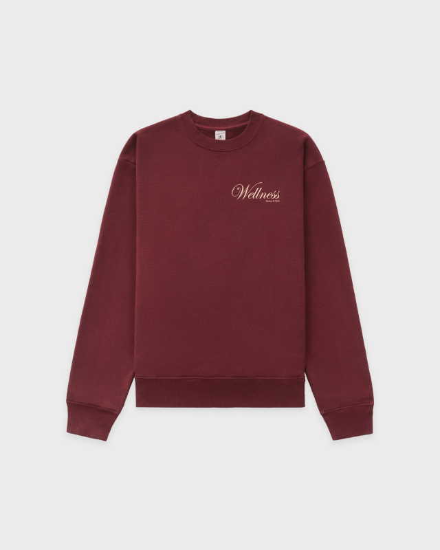 SPORTY&RICH SOHO CREWNECK - MERLOT/CREAM
