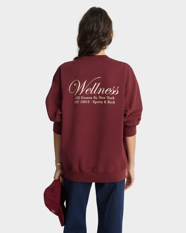 SPORTY&RICH SOHO CREWNECK - MERLOT/CREAM