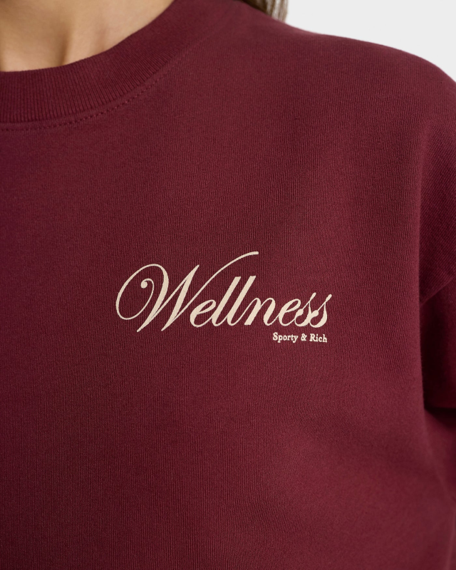 SPORTY&RICH SOHO CREWNECK - MERLOT/CREAM