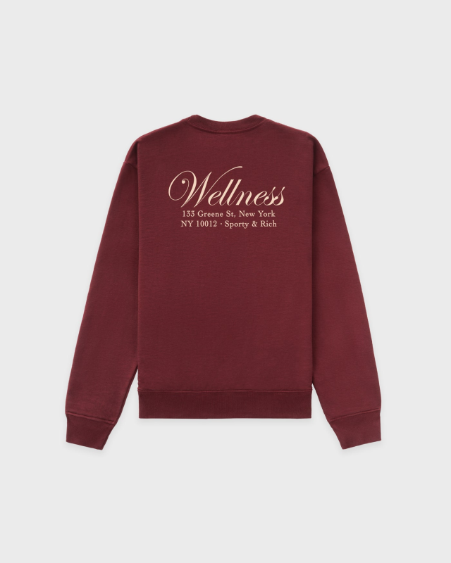 SPORTY&RICH SOHO CREWNECK - MERLOT/CREAM