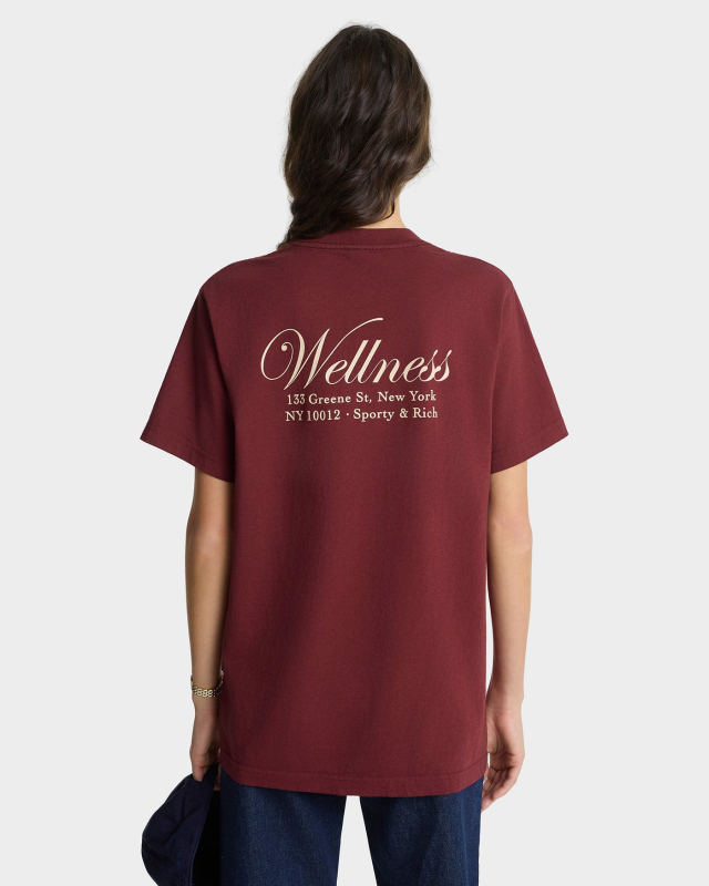 SPORTY&RICH SOHO T-SHIRT - MERLOT/CREAM
