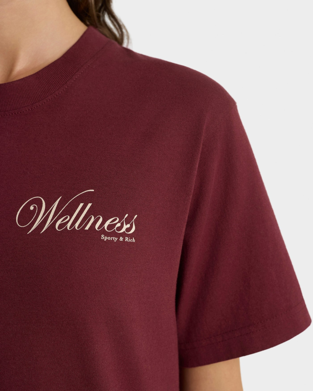 SPORTY&RICH SOHO T-SHIRT - MERLOT/CREAM