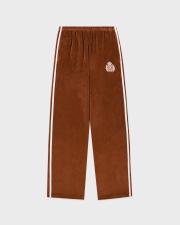 SPORTY&RICH NY CREST VELOUR SWEATPANT - TOBACCO/ECRU