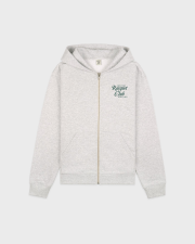 SPORTY&RICH NYRC ZIP HOODIE - HEATHER GRAY/FOREST
