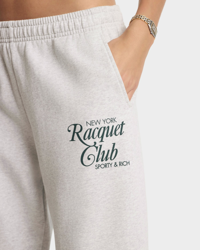SPORTY&RICH NYRC SWEATPANT - HEATHER GRAY/FOREST