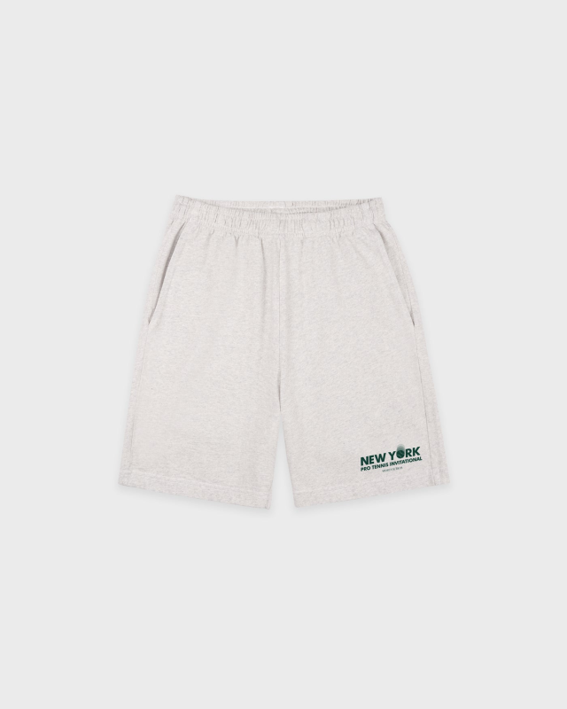 SPORTY&RICH PRO GYM SHORT - HEATHER GRAY/FOREST