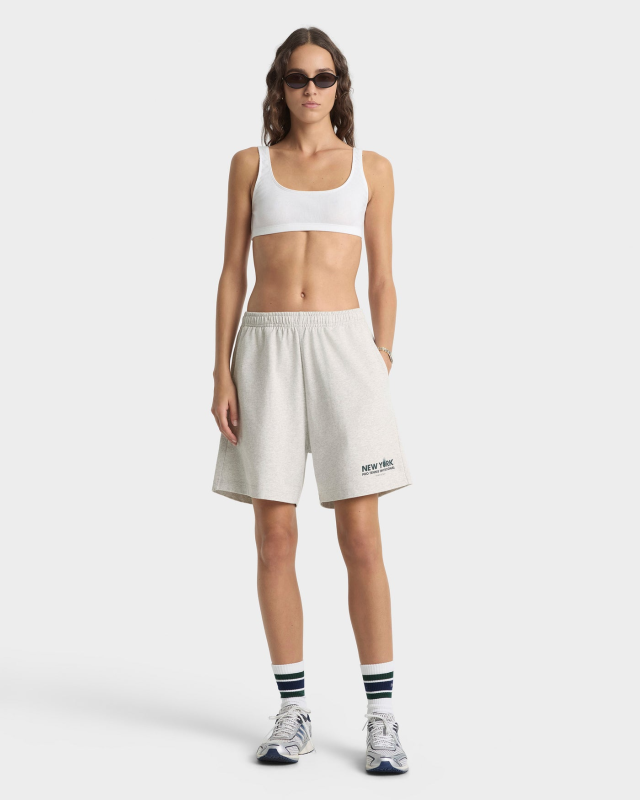 SPORTY&RICH PRO GYM SHORT - HEATHER GRAY/FOREST