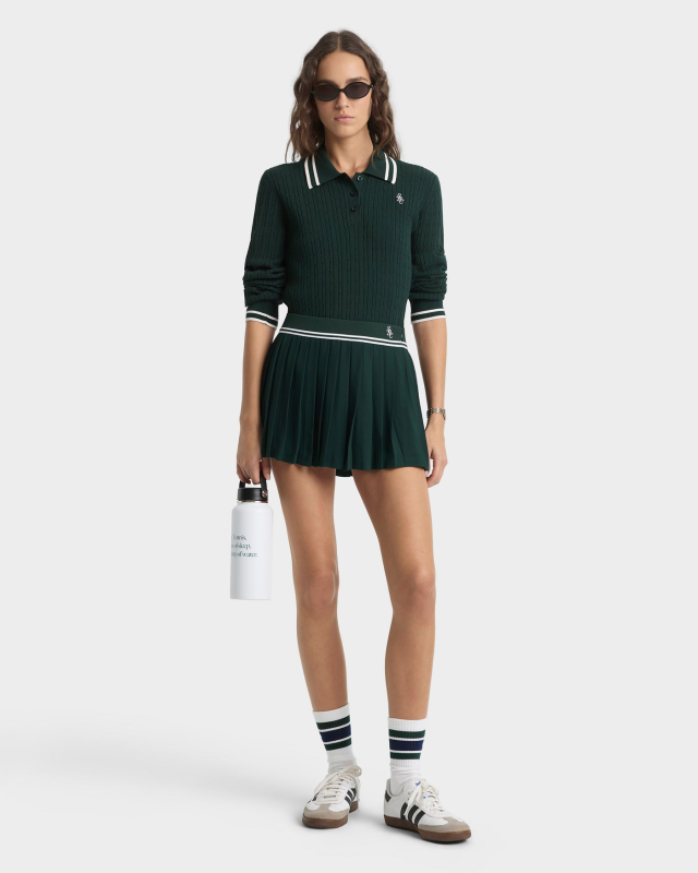 SPORTY&RICH SRC ABIGAIL SKIRT - FOREST/ECRU