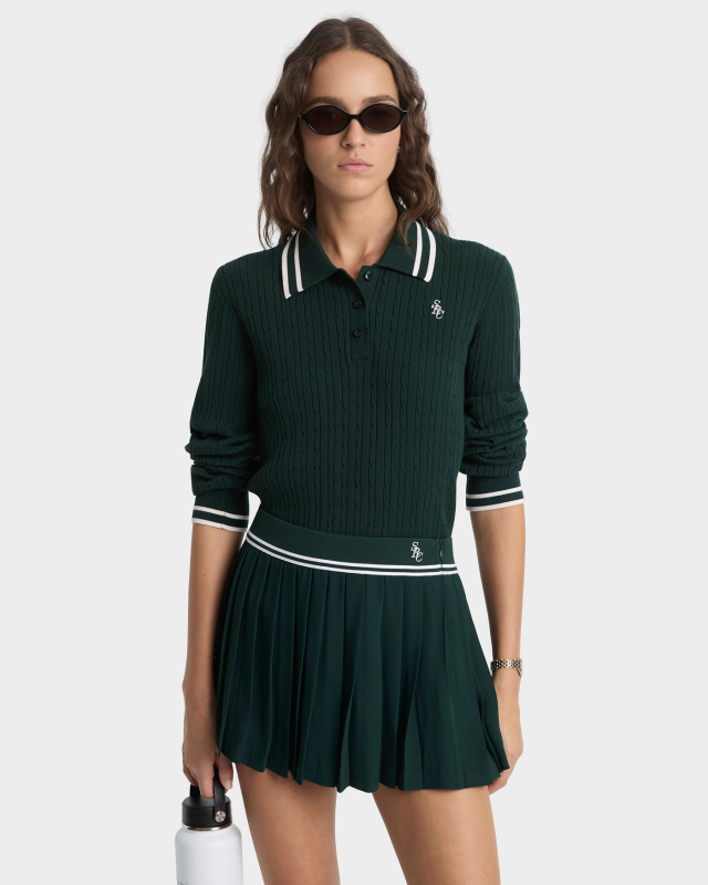 SPORTY&RICH SRC ABIGAIL SKIRT - FOREST/ECRU